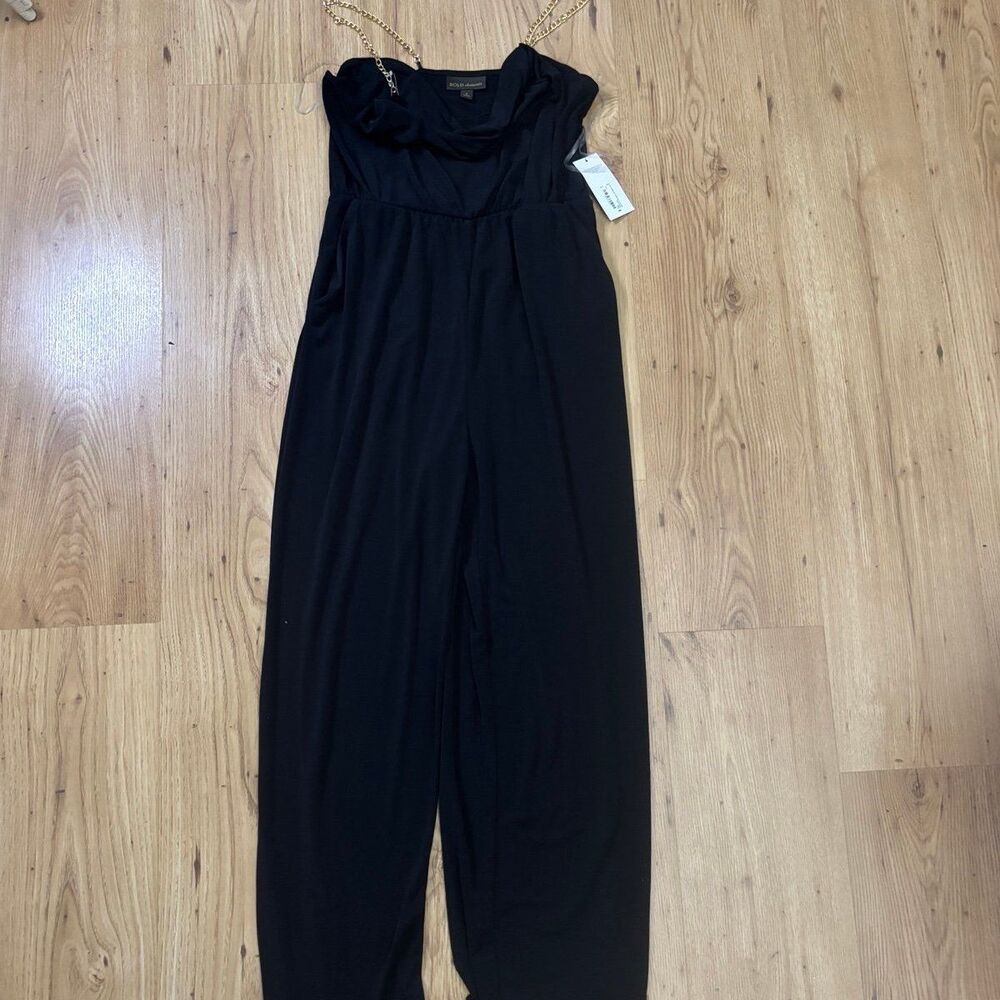 Bold Elements Gold Chain Strap Jumpsuit